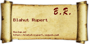 Blahut Rupert névjegykártya